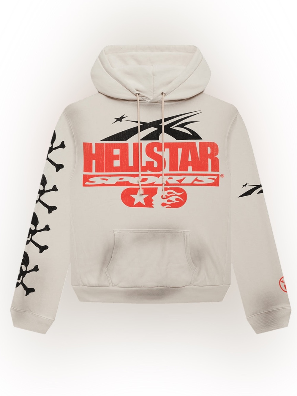 New! Hellstar "If You Don't Like Us Beat Us" Hoodie in white/grey. Size: XL